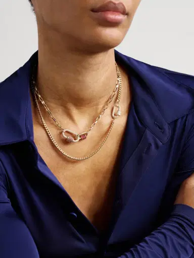 Marla Aaron Allstone Chubby Babylock + Heavy Curb 14-karat Gold Diamond Necklace | Thumbnail 5 Marla Aaron Allstone Chubby Babylock + Heavy Curb 14-karat Gold Diamond Necklace | Thumbnail 5