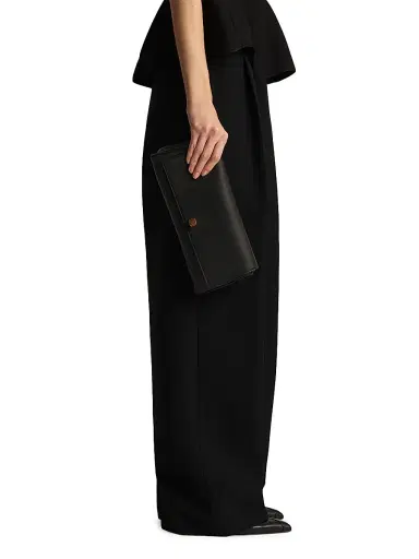 Khaite Women's Audrey Leather Clutch - Black | Thumbnail 2 Khaite Women's Audrey Leather Clutch - Black | Thumbnail 2