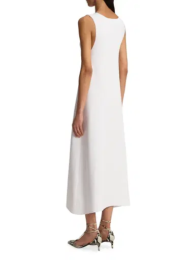 Khaite Women's Keran V-Neck Midi-Dress - Glaze | Thumbnail 3 Khaite Women's Keran V-Neck Midi-Dress - Glaze | Thumbnail 3