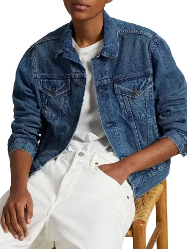 Polo Ralph Lauren Women's Relaxed Fit Denim Jacket - Meuse Wash | Thumbnail 5 Polo Ralph Lauren Women's Relaxed Fit Denim Jacket - Meuse Wash | Thumbnail 5