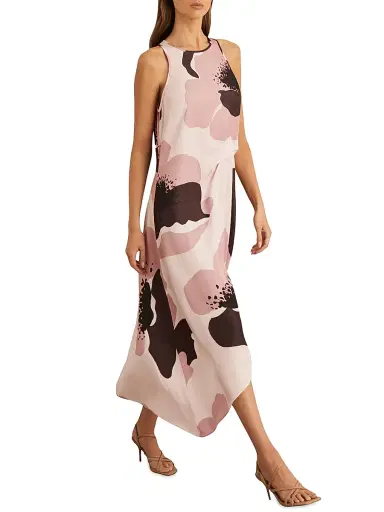 Reiss Women's Michalie Floral Midi-Dress - Pink | Thumbnail 2 Reiss Women's Michalie Floral Midi-Dress - Pink | Thumbnail 2