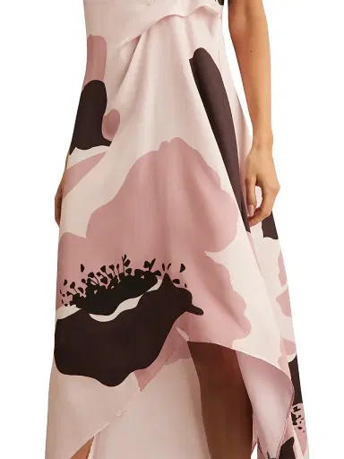 Reiss Women's Michalie Floral Midi-Dress - Pink | Thumbnail 4 Reiss Women's Michalie Floral Midi-Dress - Pink | Thumbnail 4