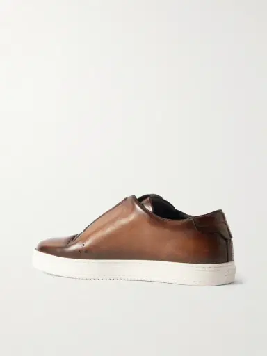 Berluti Playtime Scritto Venezia Leather Slip-On Sneakers - Men | Thumbnail 4 Berluti Playtime Scritto Venezia Leather Slip-On Sneakers - Men | Thumbnail 4