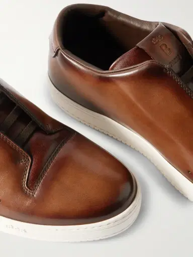 Berluti Playtime Scritto Venezia Leather Slip-On Sneakers - Men | Thumbnail 5 Berluti Playtime Scritto Venezia Leather Slip-On Sneakers - Men | Thumbnail 5