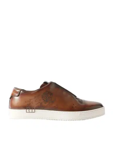 Berluti Playtime Scritto Venezia Leather Slip-On Sneakers - Men | Thumbnail 1 Berluti Playtime Scritto Venezia Leather Slip-On Sneakers - Men | Thumbnail 1