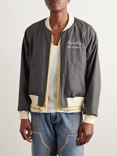 Visvim Reversible Embroidered Silk-Satin and Cotton Bomber Jacket - Men | Thumbnail 6 Visvim Reversible Embroidered Silk-Satin and Cotton Bomber Jacket - Men | Thumbnail 6