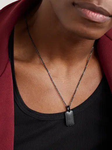 David Yurman Chevron Titanium Pendant - Men | Thumbnail 2 David Yurman Chevron Titanium Pendant - Men | Thumbnail 2