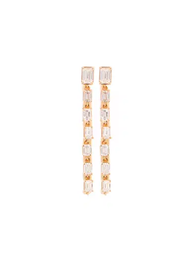 Wish Fine Jewelry 1.44ct Diamond 14K Gold Emerald Cut Bezel Drop Earrings | Thumbnail 1 Wish Fine Jewelry 1.44ct Diamond 14K Gold Emerald Cut Bezel Drop Earrings | Thumbnail 1