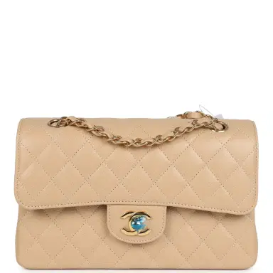 Chanel Chanel Small Classic Double Flap Bag Beige Caviar Gold Hardware | Thumbnail 1 Chanel Chanel Small Classic Double Flap Bag Beige Caviar Gold Hardware | Thumbnail 1