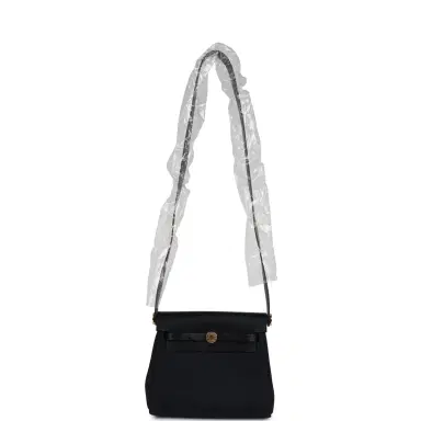 HERMÈS Hermes Herbag Zip 20 Mini Black Toile Militaire Canvas and Black Vache Hunter Gold Hardware | Thumbnail 8 HERMÈS Hermes Herbag Zip 20 Mini Black Toile Militaire Canvas and Black Vache Hunter Gold Hardware | Thumbnail 8