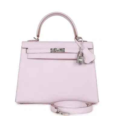 HERMÈS Hermes Kelly Sellier 25 Mauve Pale Epsom Palladium Hardware | Thumbnail 1 HERMÈS Hermes Kelly Sellier 25 Mauve Pale Epsom Palladium Hardware | Thumbnail 1