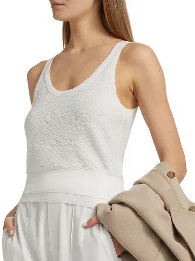 Vince Women's Double Layer Mesh Cami | Thumbnail 6 Vince Women's Double Layer Mesh Cami | Thumbnail 6