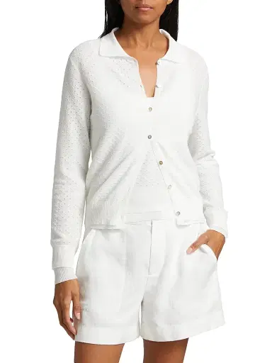 Vince Women's Double Layer Mesh Cardigan | Thumbnail 3 Vince Women's Double Layer Mesh Cardigan | Thumbnail 3