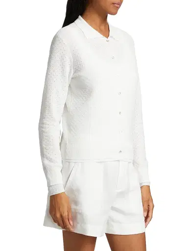 Vince Women's Double Layer Mesh Cardigan | Thumbnail 4 Vince Women's Double Layer Mesh Cardigan | Thumbnail 4