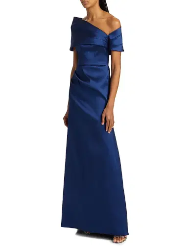 Teri Jon by Rickie Freeman Women's Asymmetrical Stretch Mikado Off-The-Shoulder Gown | Thumbnail 4 Teri Jon by Rickie Freeman Women's Asymmetrical Stretch Mikado Off-The-Shoulder Gown | Thumbnail 4