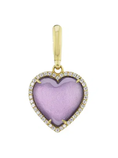 Jenna Blake Women's 18K Yellow Gold, Amethyst & 0.40 TCW Diamond Heart Charm | Thumbnail 1 Jenna Blake Women's 18K Yellow Gold, Amethyst & 0.40 TCW Diamond Heart Charm | Thumbnail 1