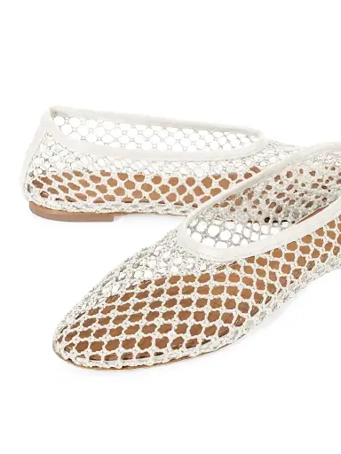 Staud Women's Alba Crocheted Ballet Flats - Paper - Size 11 | Thumbnail 4 Staud Women's Alba Crocheted Ballet Flats - Paper - Size 11 | Thumbnail 4