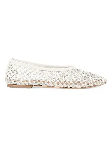 Staud Women's Alba Crocheted Ballet Flats - Paper - Size 11 | Thumbnail 1 Staud Women's Alba Crocheted Ballet Flats - Paper - Size 11 | Thumbnail 1