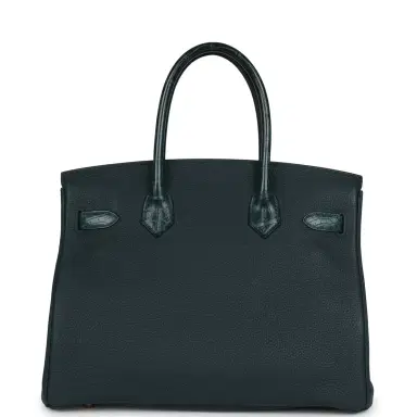 HERMÈS Hermes Birkin 30 Vert Cypress Togo and Matte Alligator Touch Gold Hardware | Thumbnail 4 HERMÈS Hermes Birkin 30 Vert Cypress Togo and Matte Alligator Touch Gold Hardware | Thumbnail 4