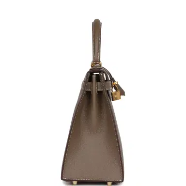 HERMÈS Hermes Kelly Sellier 28 Etoupe Epsom Gold Hardware | Thumbnail 3 HERMÈS Hermes Kelly Sellier 28 Etoupe Epsom Gold Hardware | Thumbnail 3