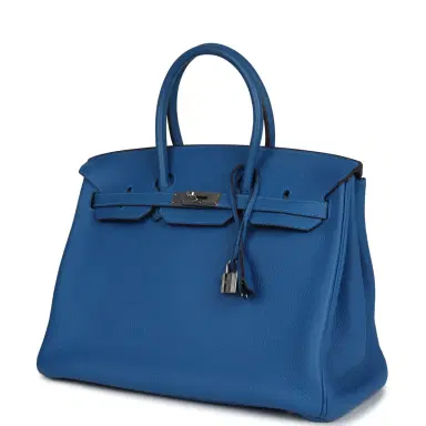HERMÈS Pre-owned Hermes Birkin 35 Mykonos Togo Palladium Hardware | Thumbnail 5 HERMÈS Pre-owned Hermes Birkin 35 Mykonos Togo Palladium Hardware | Thumbnail 5