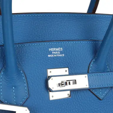 HERMÈS Pre-owned Hermes Birkin 35 Mykonos Togo Palladium Hardware | Thumbnail 7 HERMÈS Pre-owned Hermes Birkin 35 Mykonos Togo Palladium Hardware | Thumbnail 7