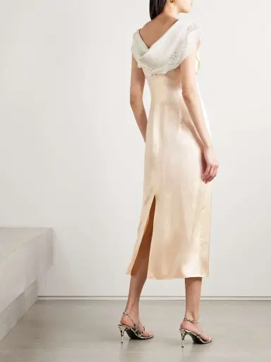 Altuzarra Fragolina Draped Broderie Anglaise-paneled Silk-satin Midi Dress | Thumbnail 3 Altuzarra Fragolina Draped Broderie Anglaise-paneled Silk-satin Midi Dress | Thumbnail 3
