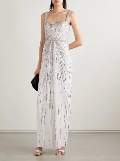 Jenny Packham Chrissy Draped Embellished Tulle Gown | Thumbnail 2 Jenny Packham Chrissy Draped Embellished Tulle Gown | Thumbnail 2