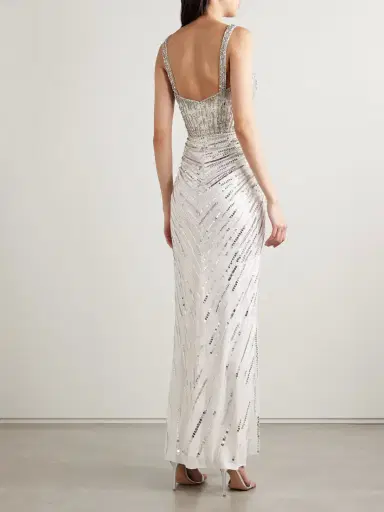 Jenny Packham Chrissy Draped Embellished Tulle Gown | Thumbnail 3 Jenny Packham Chrissy Draped Embellished Tulle Gown | Thumbnail 3