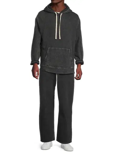 Rails Men's Lightweight Jersey Hoodie - Washed Black | Thumbnail 2 Rails Men's Lightweight Jersey Hoodie - Washed Black | Thumbnail 2