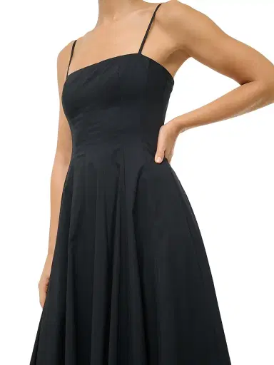 Staud Women's Wylie Cotton A-Line Midi-Dress - Black - Size 12 | Thumbnail 5 Staud Women's Wylie Cotton A-Line Midi-Dress - Black - Size 12 | Thumbnail 5