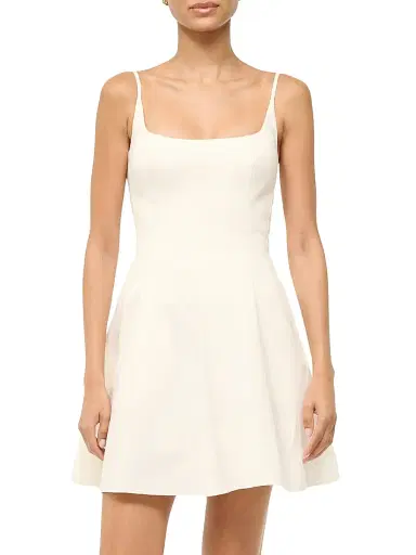Staud Women's Joy Cotton-Blend Flared A-Line Minidress - Ivory - Size 14 | Thumbnail 2 Staud Women's Joy Cotton-Blend Flared A-Line Minidress - Ivory - Size 14 | Thumbnail 2