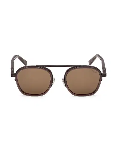 Zegna Men's 51MM Oval Sunglasses - Milky Brown | Thumbnail 2 Zegna Men's 51MM Oval Sunglasses - Milky Brown | Thumbnail 2