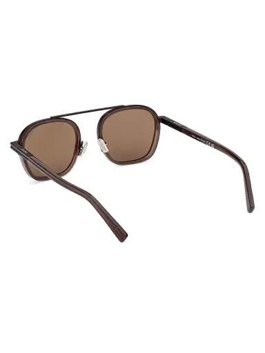 Zegna Men's 51MM Oval Sunglasses - Milky Brown | Thumbnail 4 Zegna Men's 51MM Oval Sunglasses - Milky Brown | Thumbnail 4
