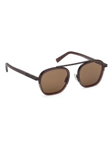 Zegna Men's 51MM Oval Sunglasses - Milky Brown | Thumbnail 8 Zegna Men's 51MM Oval Sunglasses - Milky Brown | Thumbnail 8