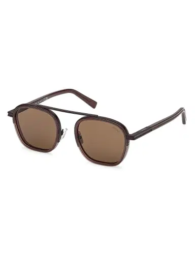 Zegna Men's 51MM Oval Sunglasses - Milky Brown | Thumbnail 1 Zegna Men's 51MM Oval Sunglasses - Milky Brown | Thumbnail 1