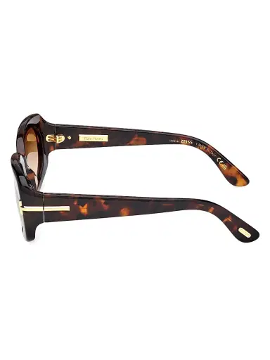 Tom Ford Women's ICON 54MM Rectangle Sunglasses - Dark Havana Brown | Thumbnail 3 Tom Ford Women's ICON 54MM Rectangle Sunglasses - Dark Havana Brown | Thumbnail 3