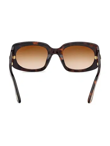Tom Ford Women's ICON 54MM Rectangle Sunglasses - Dark Havana Brown | Thumbnail 5 Tom Ford Women's ICON 54MM Rectangle Sunglasses - Dark Havana Brown | Thumbnail 5