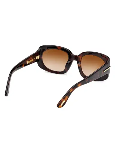 Tom Ford Women's ICON 54MM Rectangle Sunglasses - Dark Havana Brown | Thumbnail 6 Tom Ford Women's ICON 54MM Rectangle Sunglasses - Dark Havana Brown | Thumbnail 6