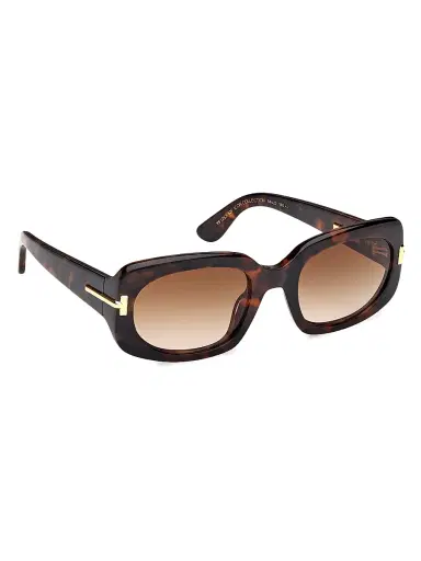 Tom Ford Women's ICON 54MM Rectangle Sunglasses - Dark Havana Brown | Thumbnail 8 Tom Ford Women's ICON 54MM Rectangle Sunglasses - Dark Havana Brown | Thumbnail 8