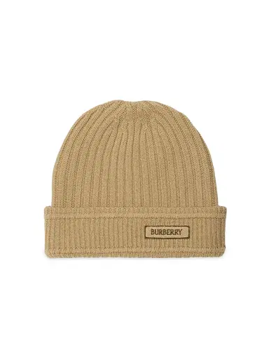 Burberry Women's Rib-Knit Wool Beanie | Thumbnail 1 Burberry Women's Rib-Knit Wool Beanie | Thumbnail 1