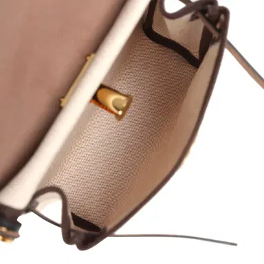 HERMÈS Hermes Herbag Zip 20 Mini Ecru and Beige Toile H Canvas and Ebene Vache Hunter Gold Hardware | Thumbnail 10 HERMÈS Hermes Herbag Zip 20 Mini Ecru and Beige Toile H Canvas and Ebene Vache Hunter Gold Hardware | Thumbnail 10