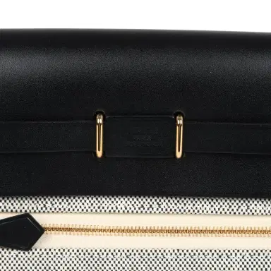 HERMÈS Hermes Herbag Zip 20 Mini Ecru and Black Toile H Canvas and Black Vache Hunter Gold Hardware | Thumbnail 6 HERMÈS Hermes Herbag Zip 20 Mini Ecru and Black Toile H Canvas and Black Vache Hunter Gold Hardware | Thumbnail 6