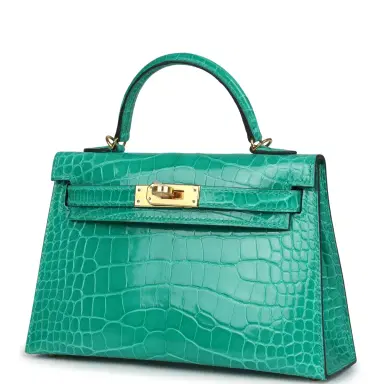 HERMÈS Hermes Kelly Sellier 20 Vert Jade Shiny Alligator Gold Hardware | Thumbnail 3 HERMÈS Hermes Kelly Sellier 20 Vert Jade Shiny Alligator Gold Hardware | Thumbnail 3