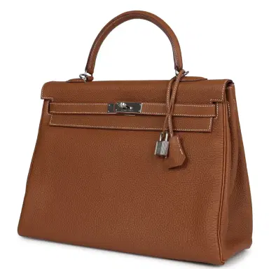 HERMÈS Pre-owned Hermes Kelly Retourne 35 Gold Togo Palladium Hardware | Thumbnail 3 HERMÈS Pre-owned Hermes Kelly Retourne 35 Gold Togo Palladium Hardware | Thumbnail 3