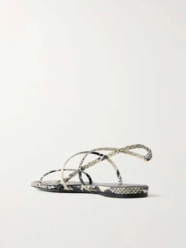 Khaite Loop Snake-effect Leather Sandals | Thumbnail 3 Khaite Loop Snake-effect Leather Sandals | Thumbnail 3