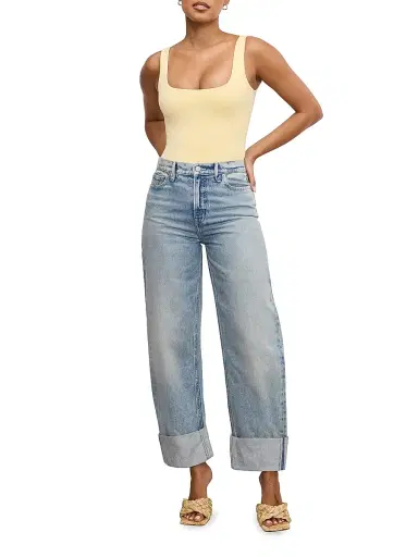 Good American Women's Good Barrel Relaxed Jeans - Indigo | Thumbnail 2 Good American Women's Good Barrel Relaxed Jeans - Indigo | Thumbnail 2