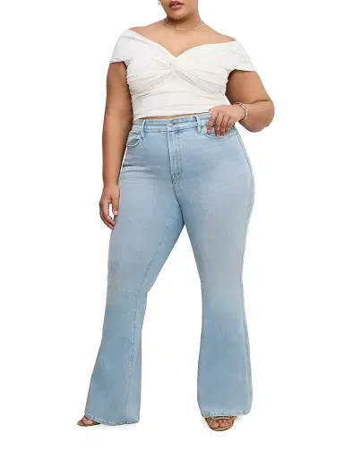 Good American Women's Soft Tech Good Legs Boot-Cut Flared Jeans - Indigo | Thumbnail 3 Good American Women's Soft Tech Good Legs Boot-Cut Flared Jeans - Indigo | Thumbnail 3