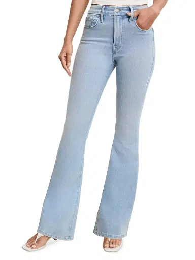 Good American Women's Soft Tech Good Legs Boot-Cut Flared Jeans - Indigo | Thumbnail 4 Good American Women's Soft Tech Good Legs Boot-Cut Flared Jeans - Indigo | Thumbnail 4