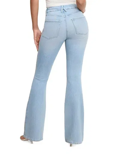 Good American Women's Soft Tech Good Legs Boot-Cut Flared Jeans - Indigo | Thumbnail 6 Good American Women's Soft Tech Good Legs Boot-Cut Flared Jeans - Indigo | Thumbnail 6